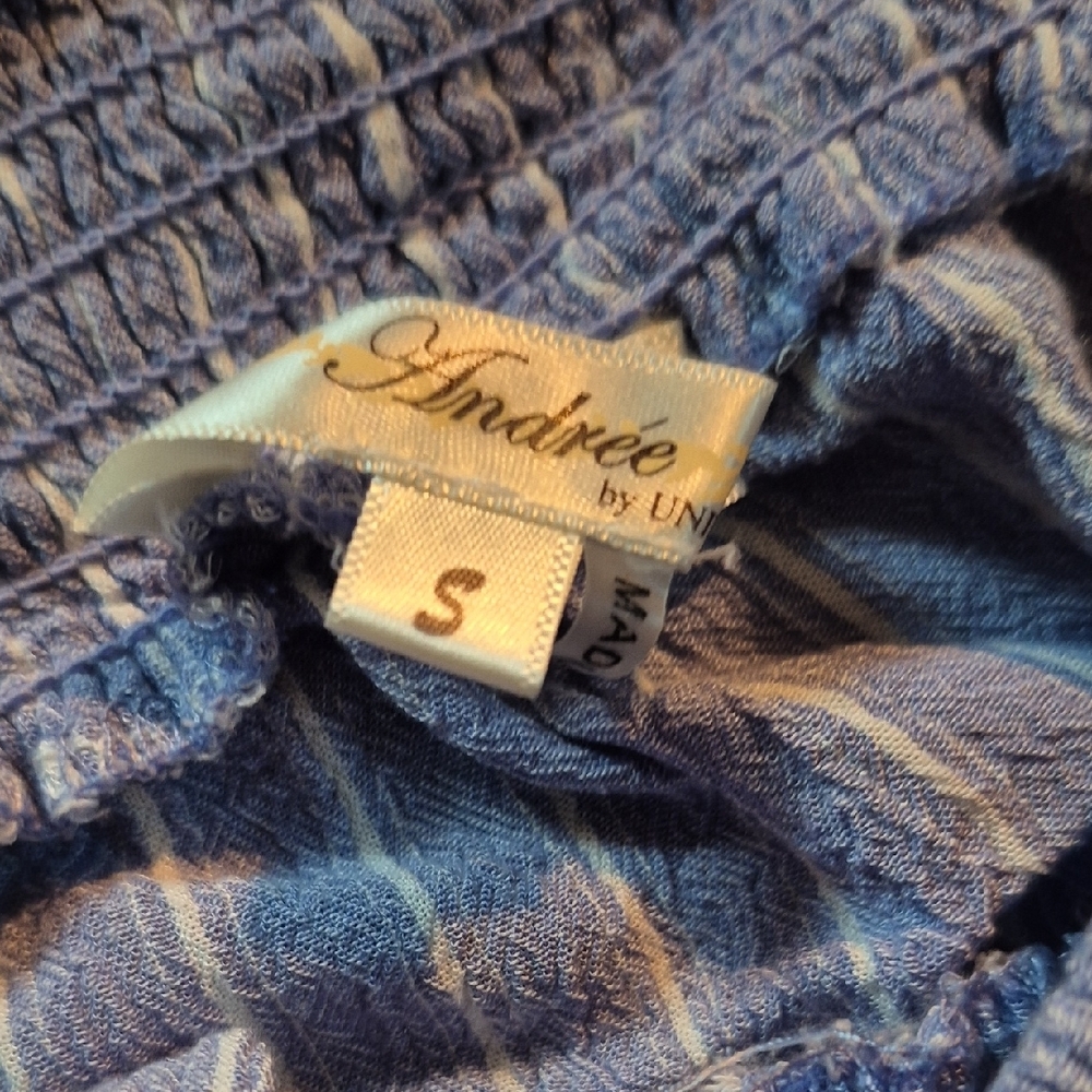 Striped Off-Shoulder Bell Sleeve Top - Picture 6 of 6